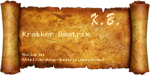 Krakker Beatrix névjegykártya